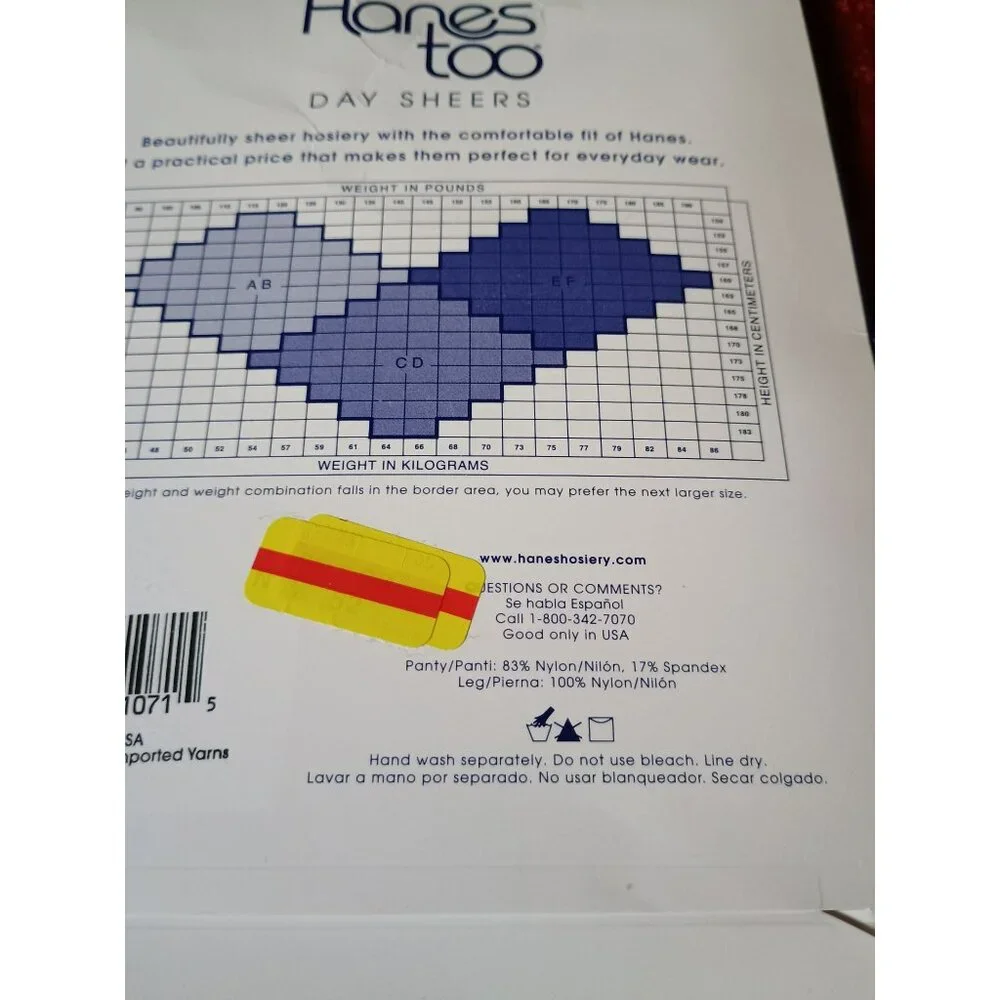 Hanes Too Day Sheer Control Top Pantyhose Style 136‎ Travel Buff Size CD